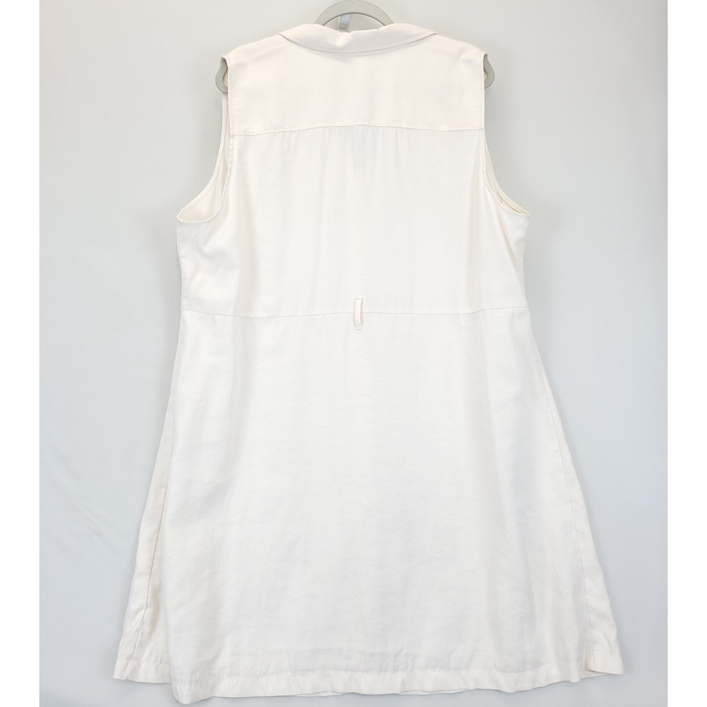 H & M Shift Shirt Dress Collared Button Up Women XXL Off White Minimalist Causal - Picture 3 of 12